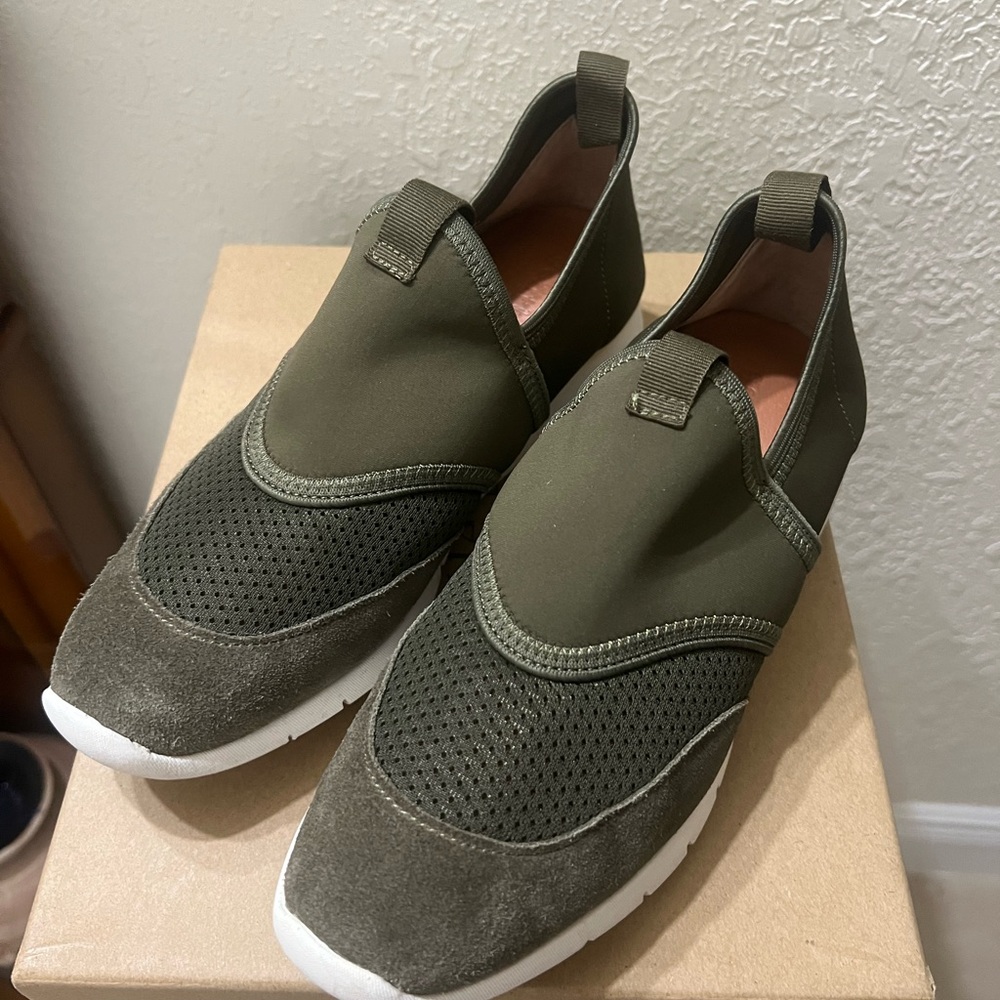 Gentle Souls Women Sneakers in olive color.